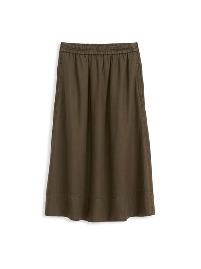 Alex Mill Maddie Skirt in Linen Deep Moss