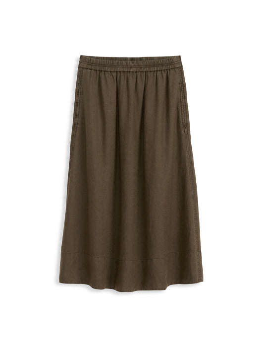 Alex Mill Maddie Skirt in Linen Deep Moss
