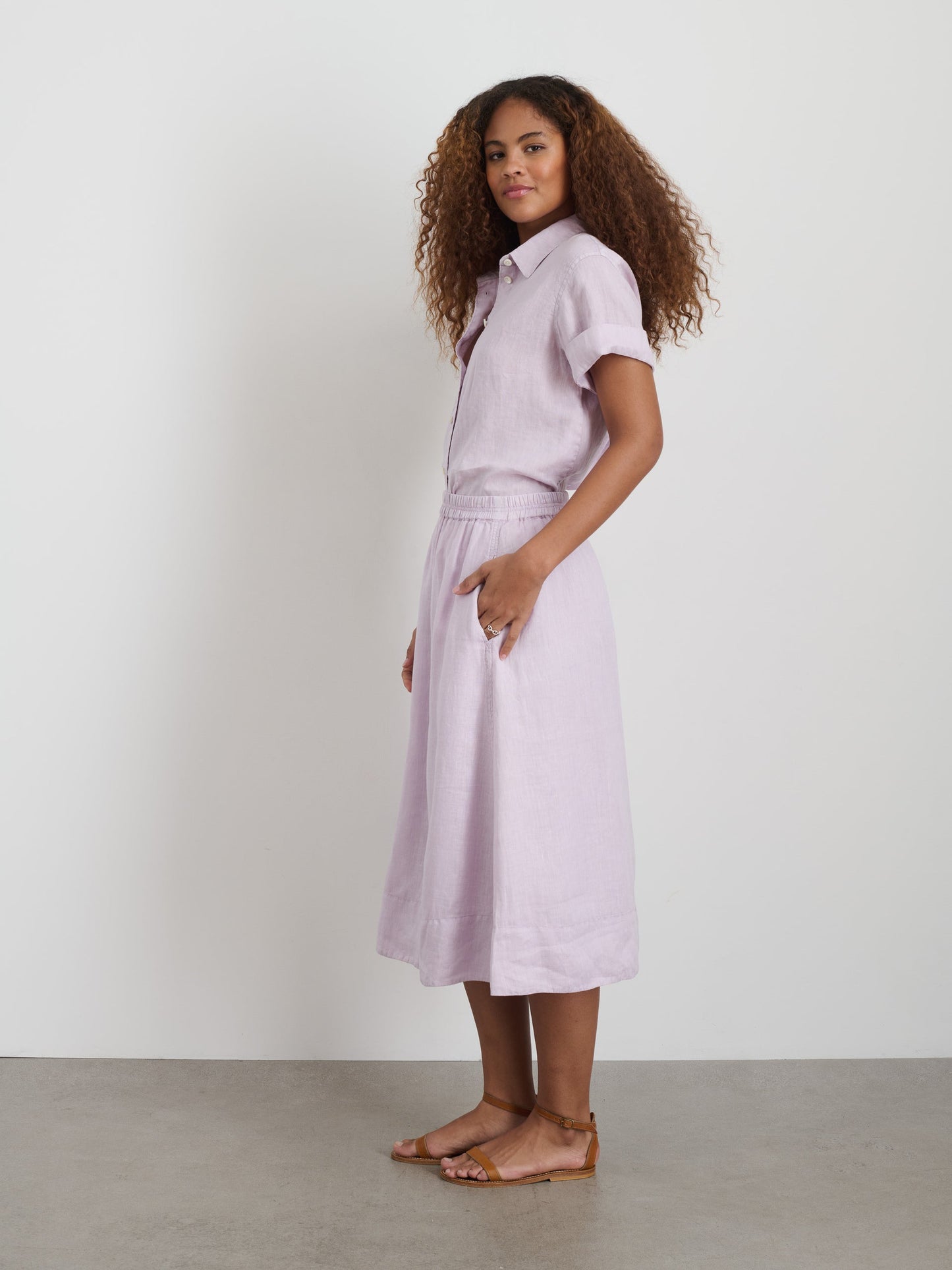 Alex Mill Maddie Skirt in Linen Thistle