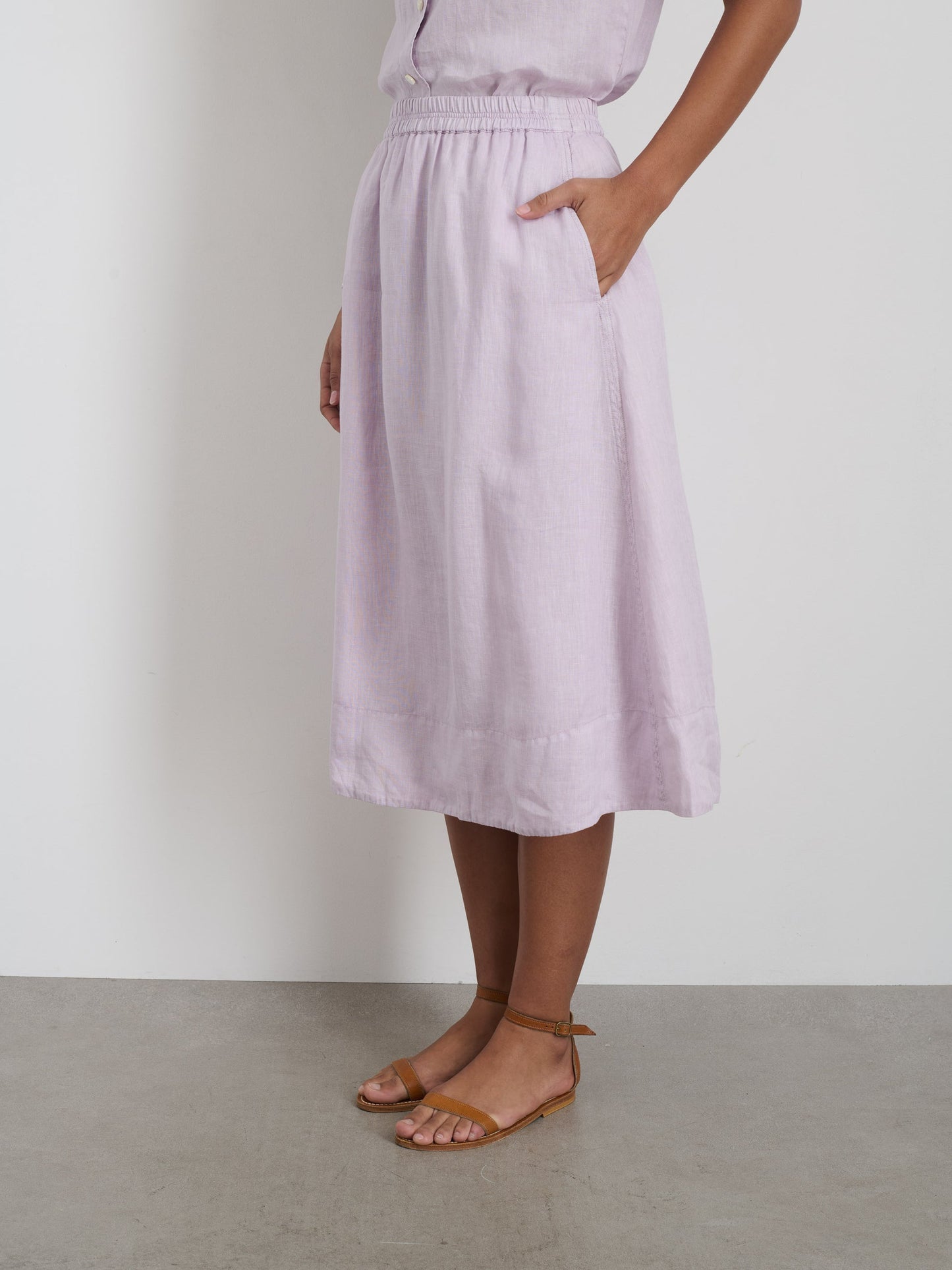 Alex Mill Maddie Skirt in Linen Thistle