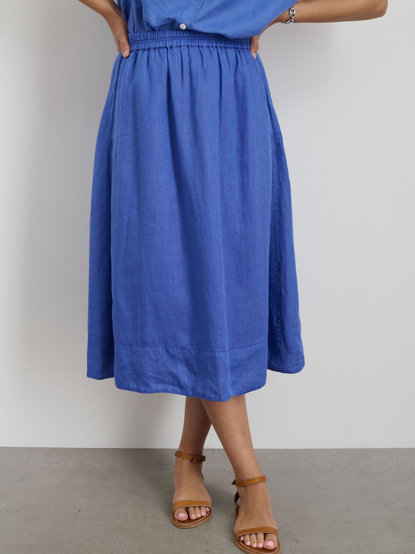 Alex Mill Maddie Skirt in Linen Ultramarine