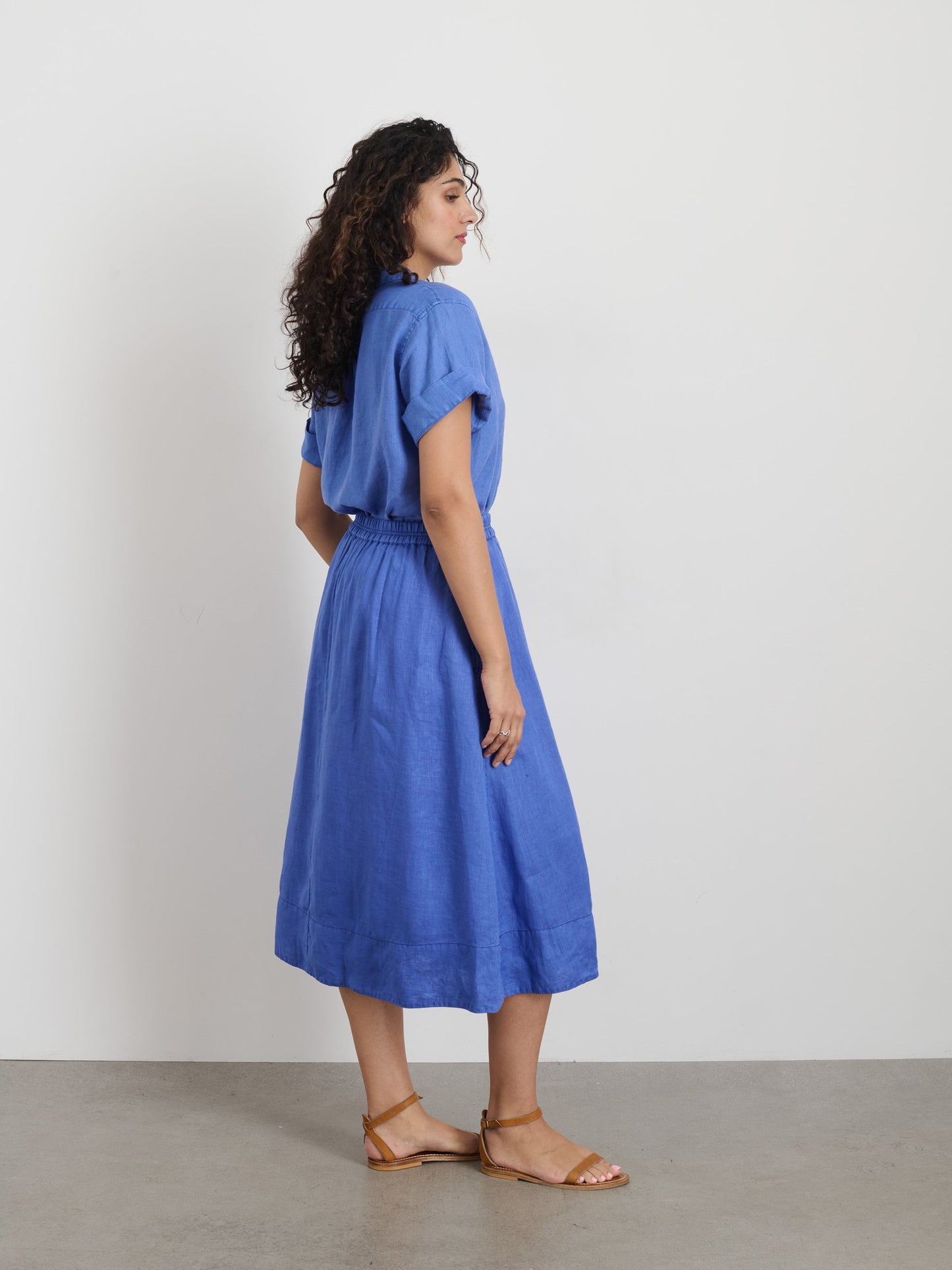 Alex Mill Maddie Skirt in Linen Ultramarine