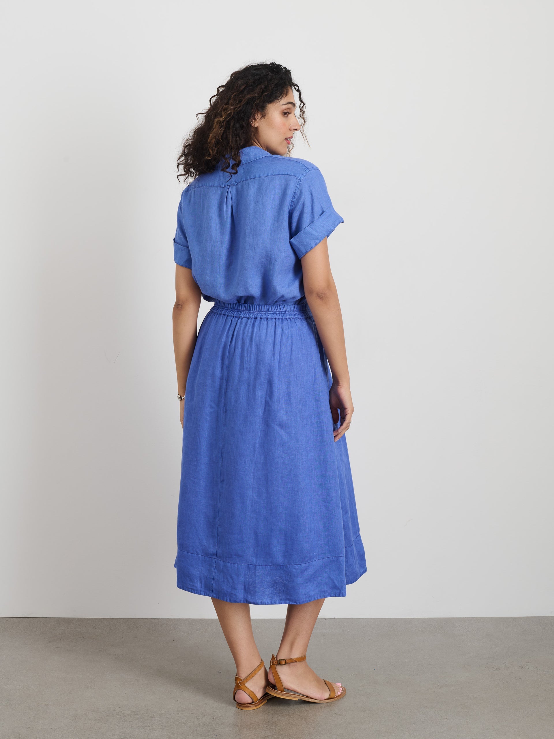 Alex Mill Maddie Skirt in Linen Ultramarine