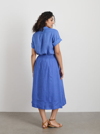 Alex Mill Maddie Skirt in Linen Ultramarine