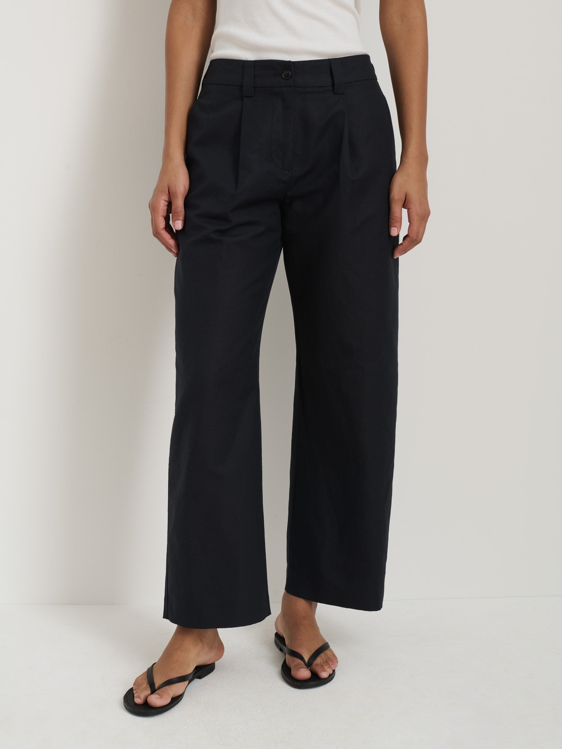 Alex Mill Soho Pant In Cotton Linen Black