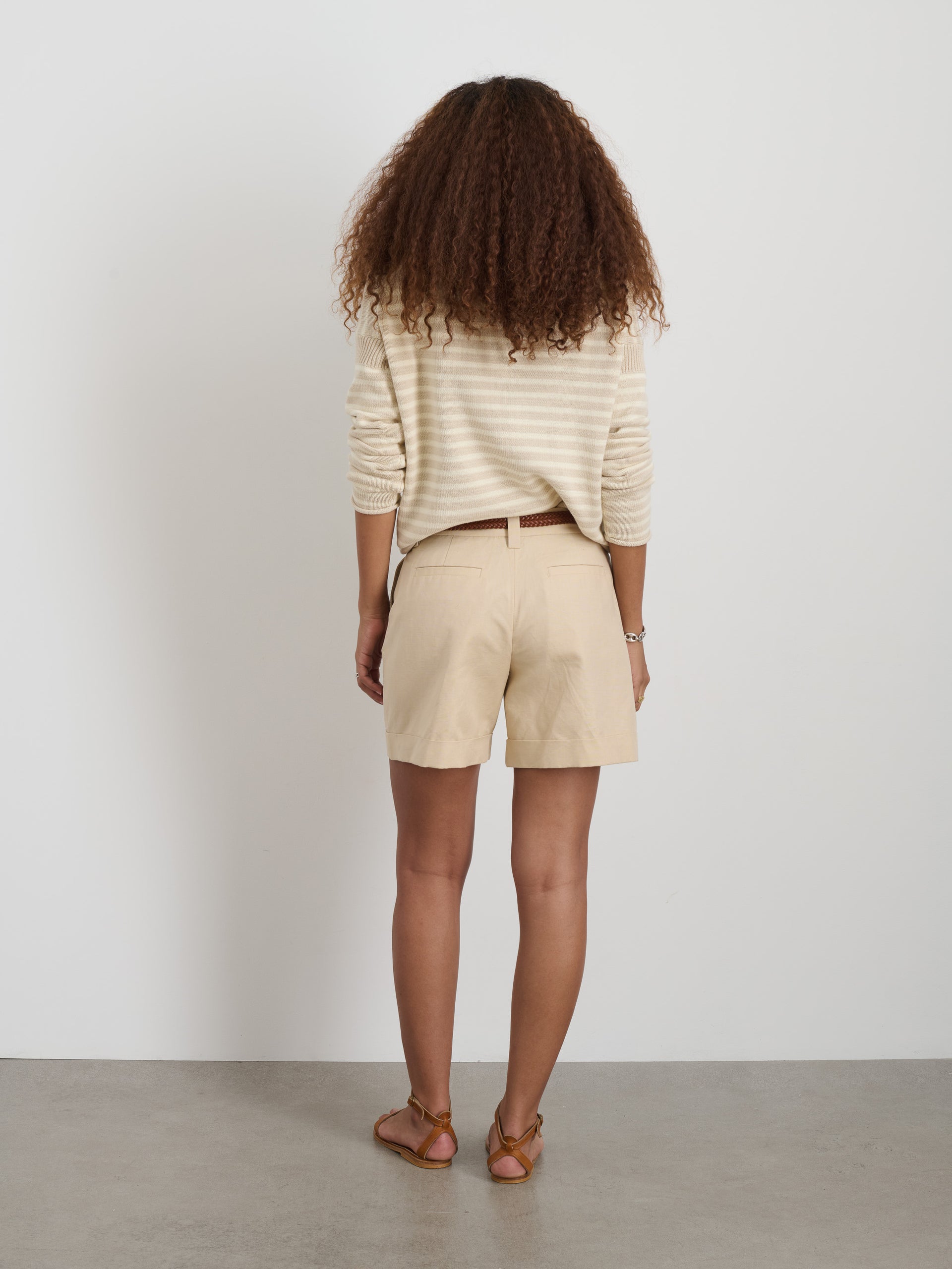 Alex Mill Soho Short In Cotton Linen Tan