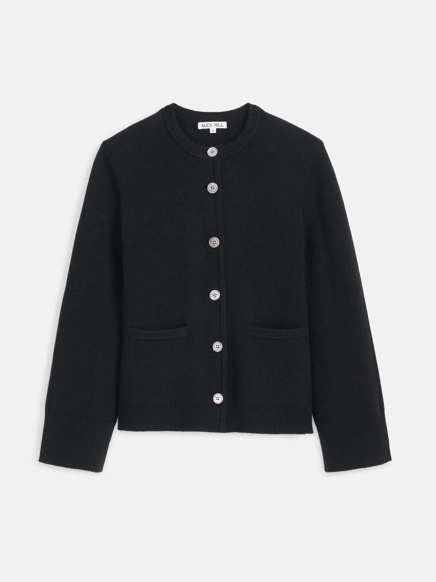 Alex Mill Provence Sweater Jacket In Cotton Cashmere Black