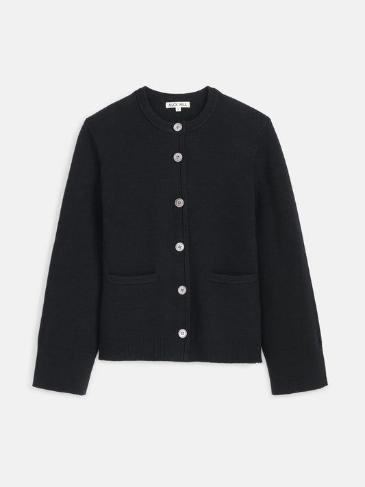 Alex Mill Provence Sweater Jacket In Cotton Cashmere Black