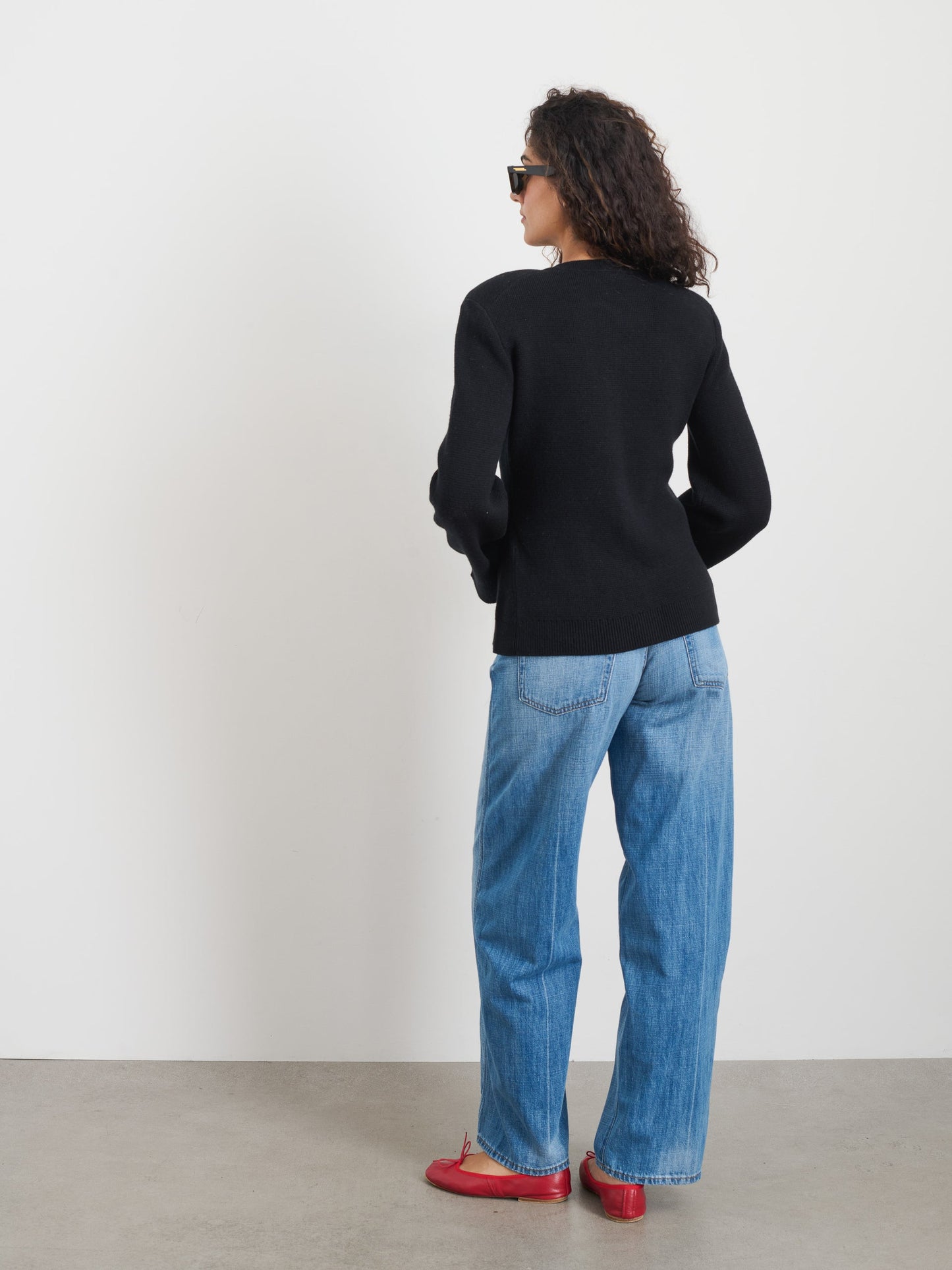 Alex Mill Provence Sweater Jacket In Cotton Cashmere Black