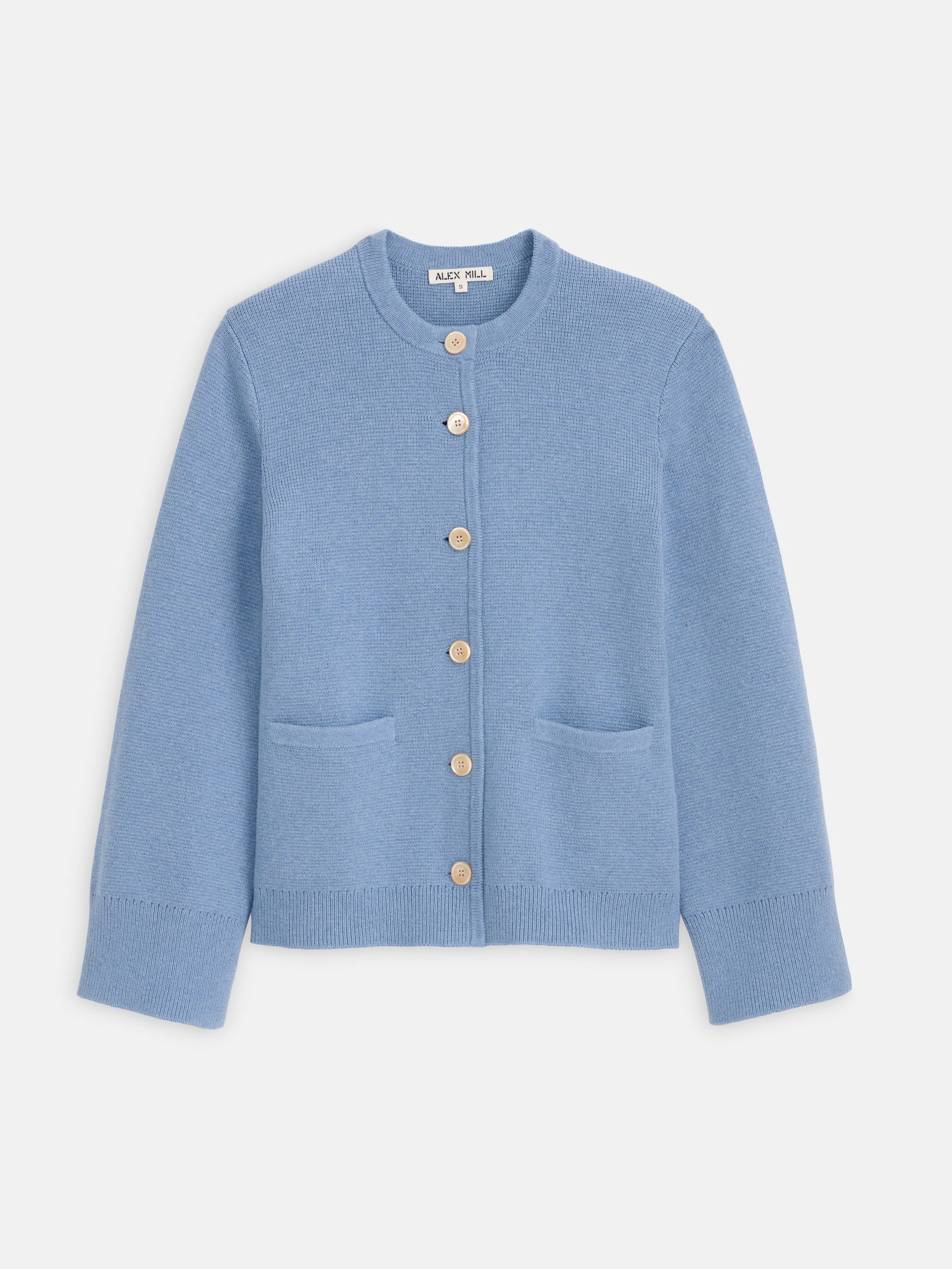 Alex Mill Provence Sweater Jacket In Cotton Cashmere Dolly Blue