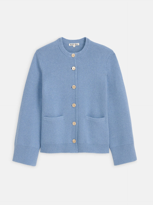 Alex Mill Provence Sweater Jacket In Cotton Cashmere Dolly Blue