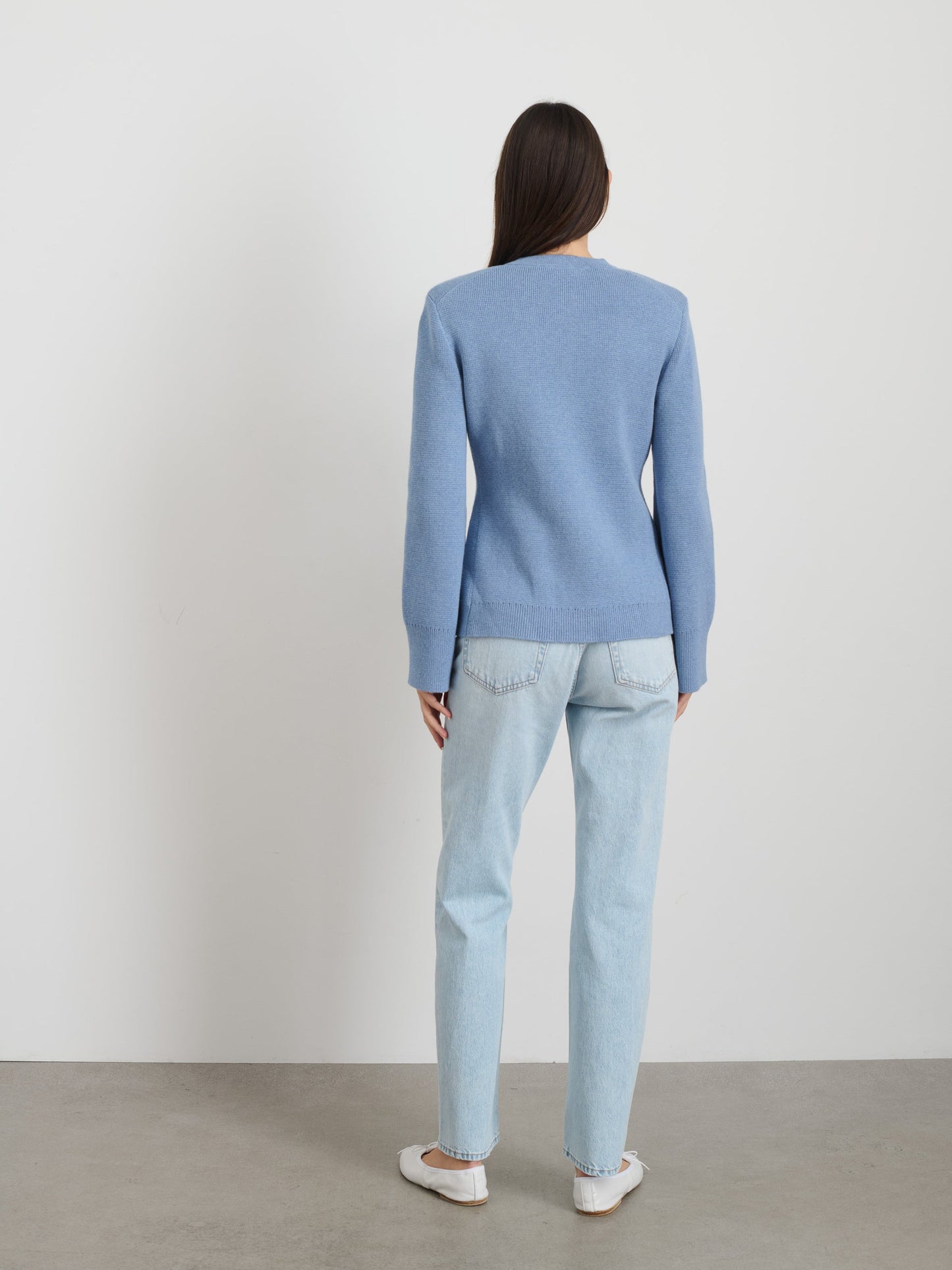 Alex Mill Provence Sweater Jacket In Cotton Cashmere Dolly Blue