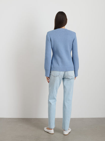 Alex Mill Provence Sweater Jacket In Cotton Cashmere Dolly Blue