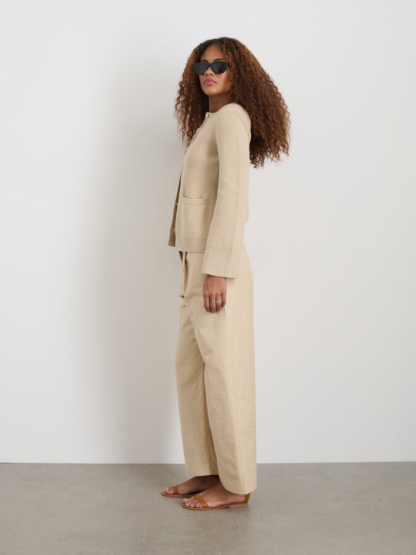 Alex Mill Provence Sweater Jacket In Cotton Cashmere Sand