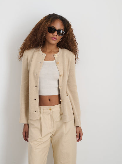Alex Mill Provence Sweater Jacket In Cotton Cashmere Sand