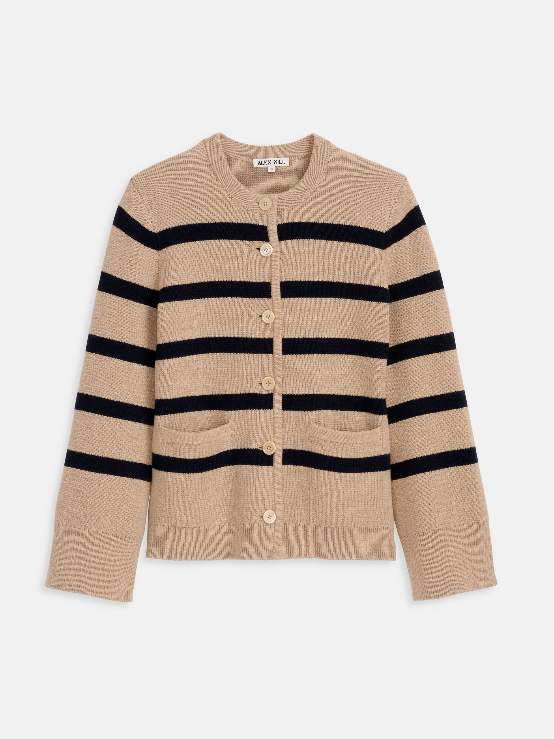 Alex Mill Provence Stripe Sweater Jacket In Cotton Cashmere