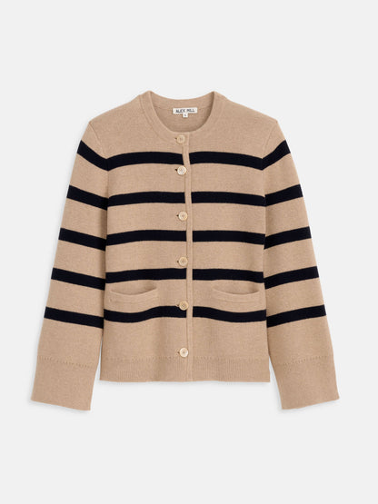 Alex Mill Provence Stripe Sweater Jacket In Cotton Cashmere