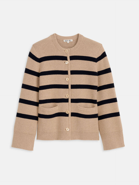 Alex Mill Provence Stripe Sweater Jacket In Cotton Cashmere