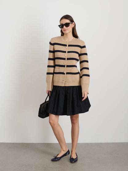 Alex Mill Provence Stripe Sweater Jacket In Cotton Cashmere