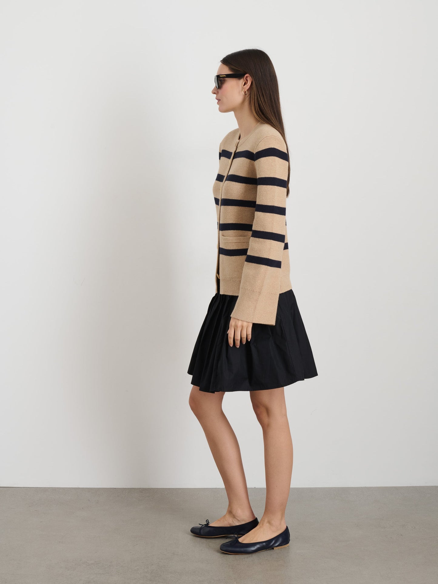 Alex Mill Provence Stripe Sweater Jacket In Cotton Cashmere