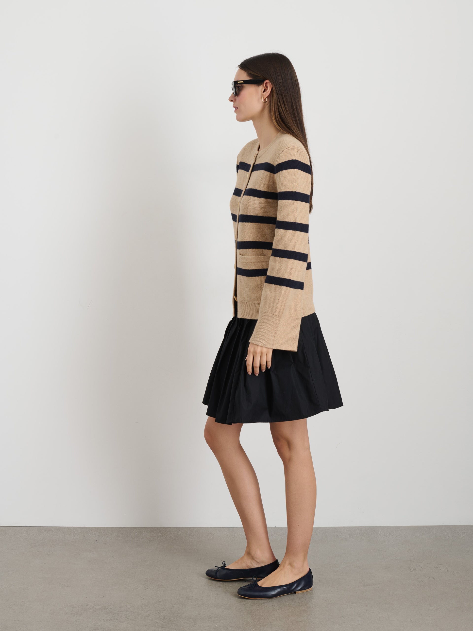 Alex Mill Provence Stripe Sweater Jacket In Cotton Cashmere