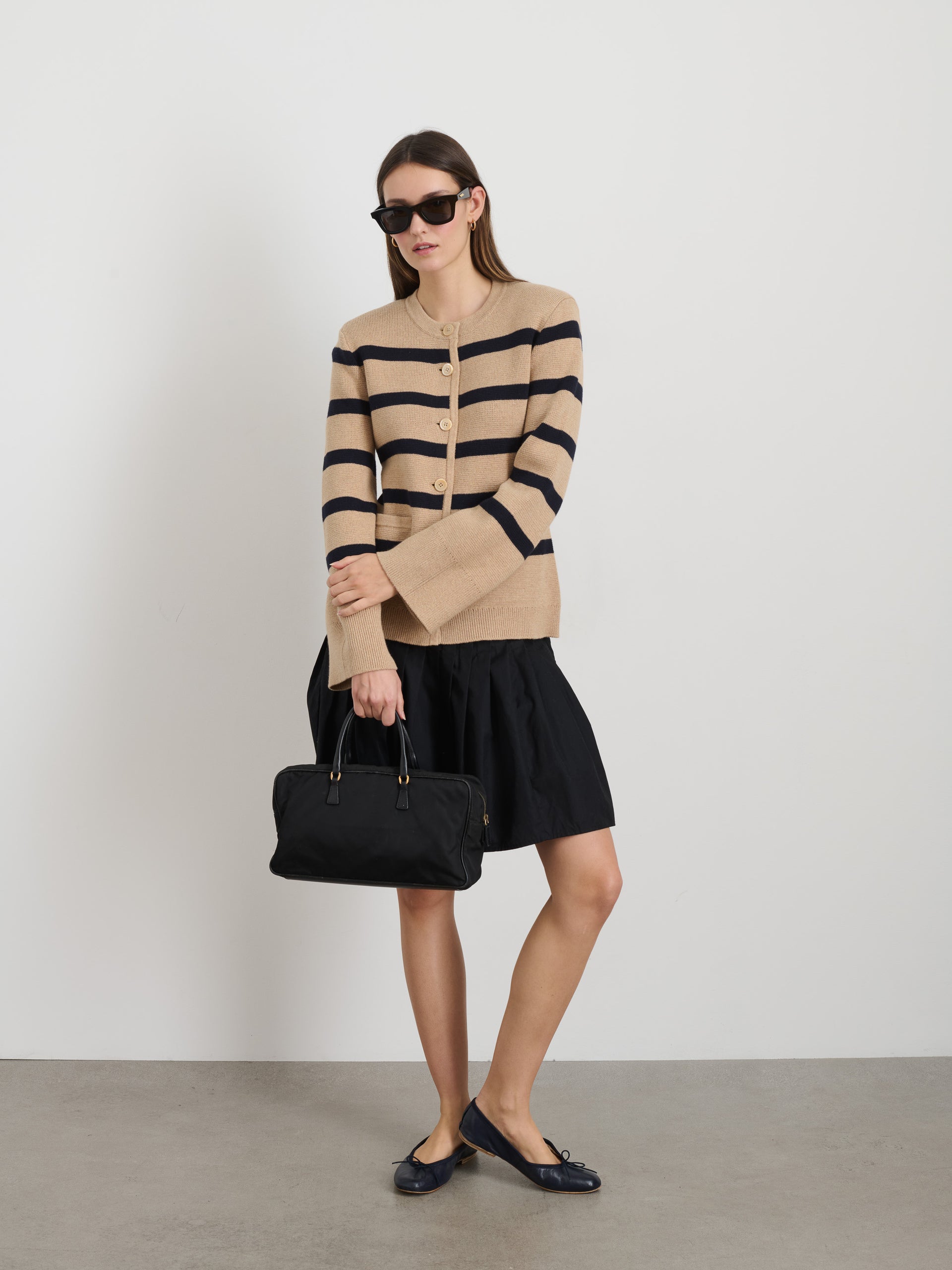 Alex Mill Provence Stripe Sweater Jacket In Cotton Cashmere