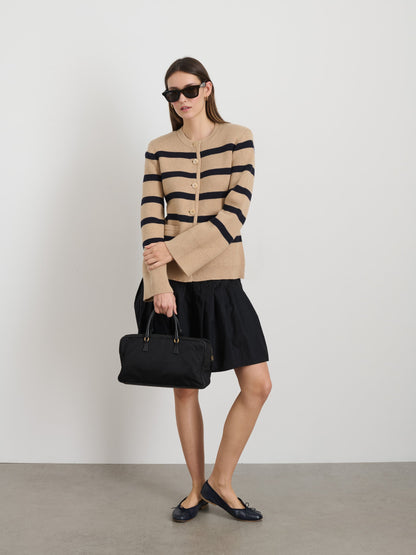 Alex Mill Provence Stripe Sweater Jacket In Cotton Cashmere