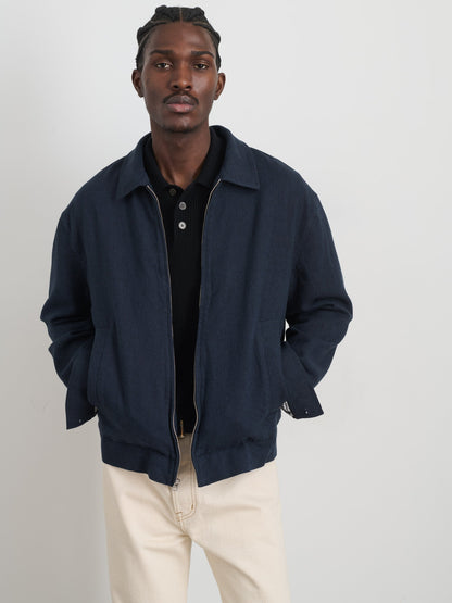 Alex Mill Sam Jacket In Cotton Linen Navy/Black
