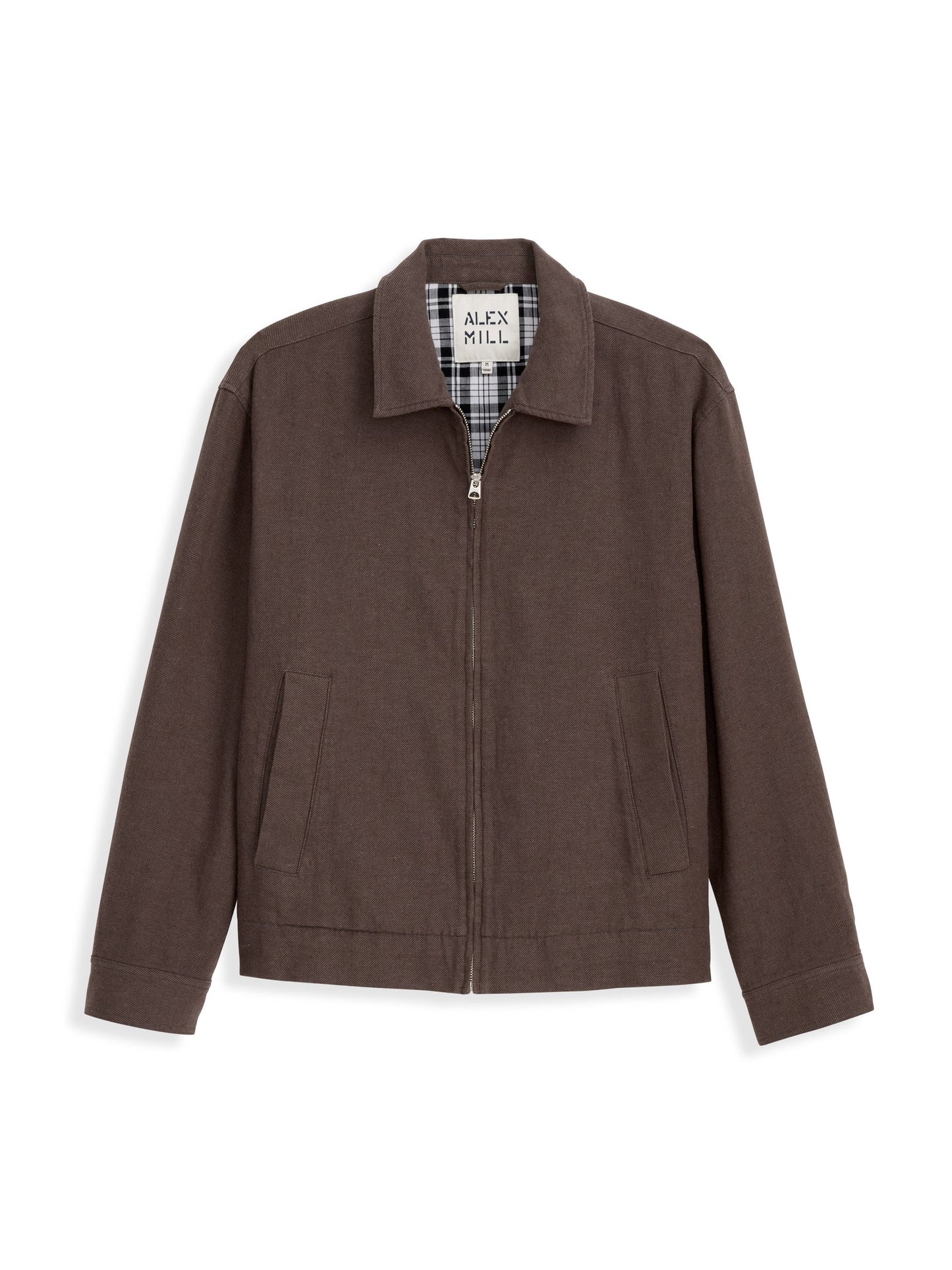 Alex Mill Sam Jacket In Cotton Linen Olive/Brown