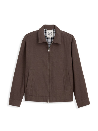 Alex Mill Sam Jacket In Cotton Linen Olive/Brown