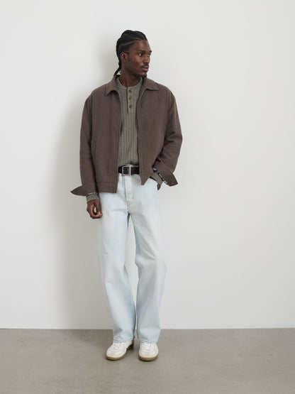 Alex Mill Sam Jacket In Cotton Linen Olive/Brown