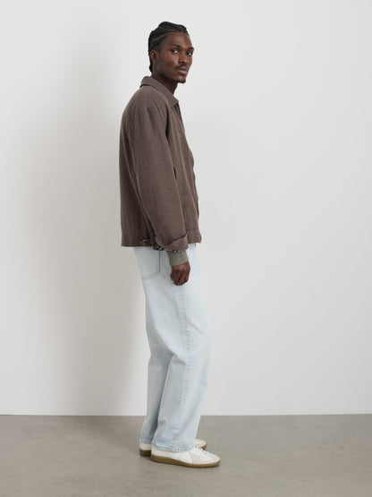 Alex Mill Sam Jacket In Cotton Linen Olive/Brown