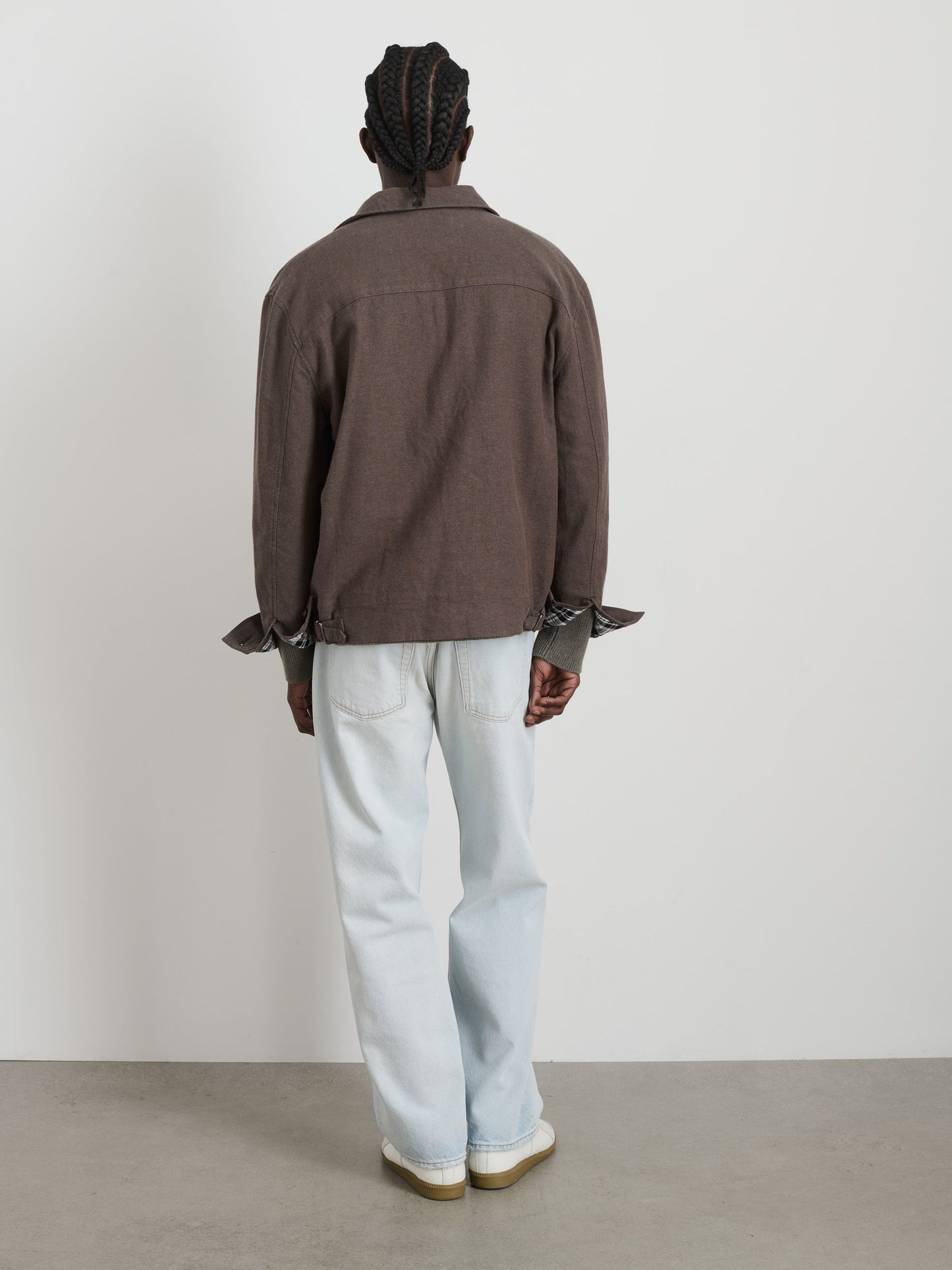 Alex Mill Sam Jacket In Cotton Linen Olive/Brown