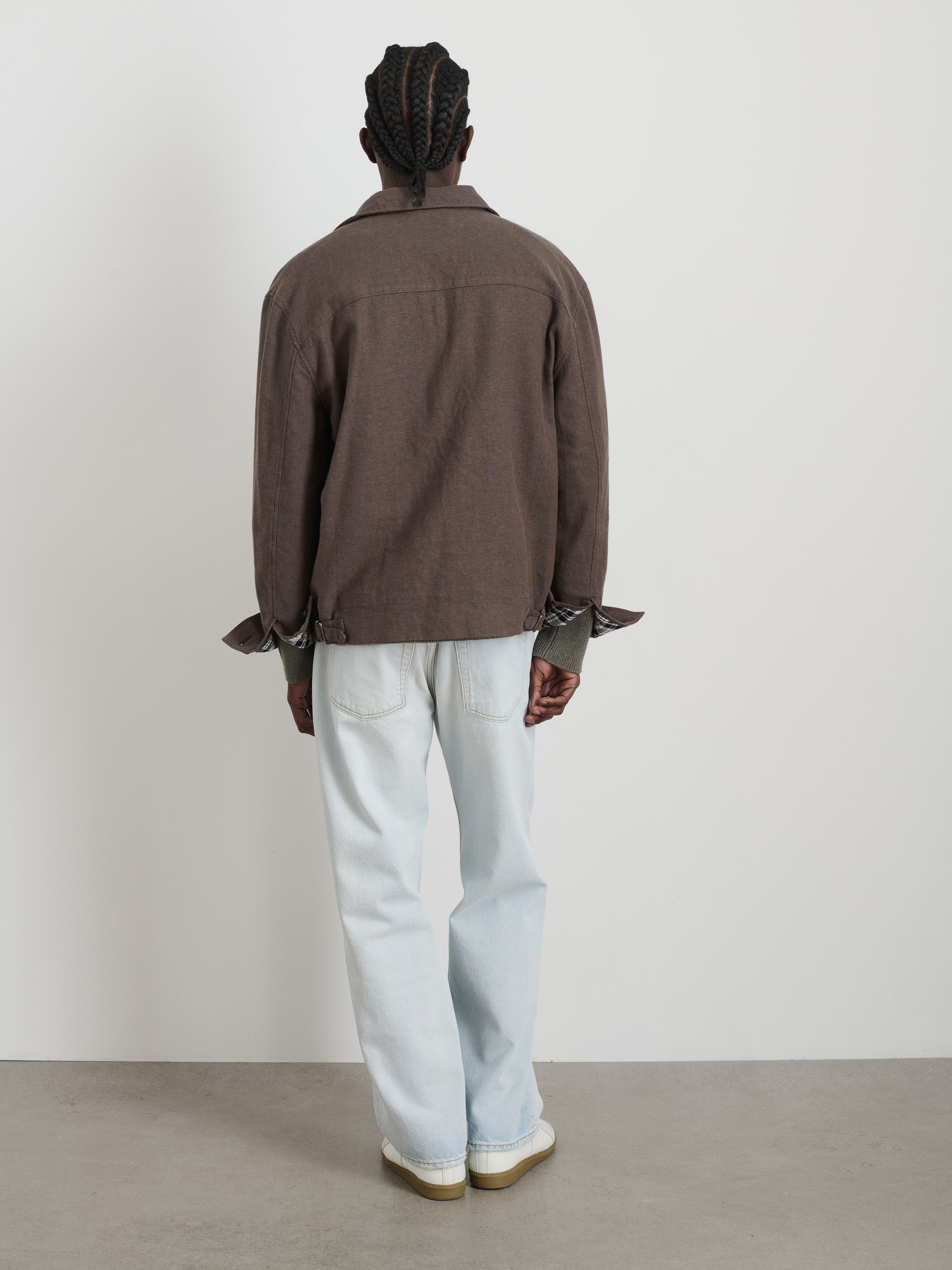 Alex Mill Sam Jacket In Cotton Linen Olive/Brown