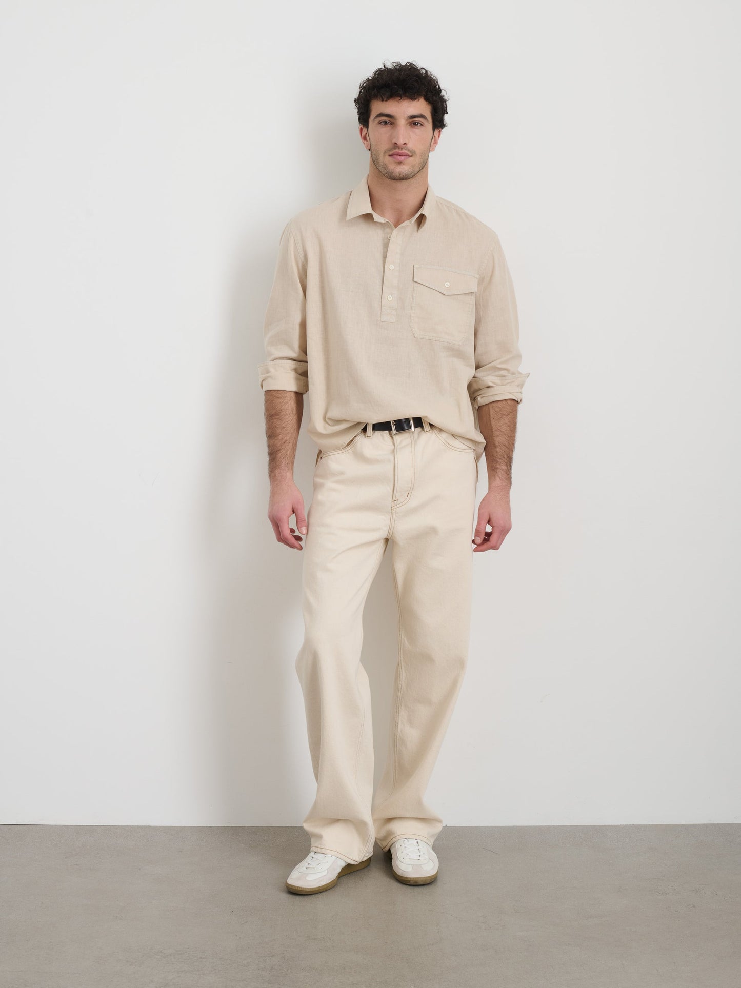 Alex Mill Carter Popover In Cotton Linen Ecru