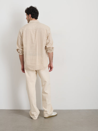 Alex Mill Carter Popover In Cotton Linen Ecru