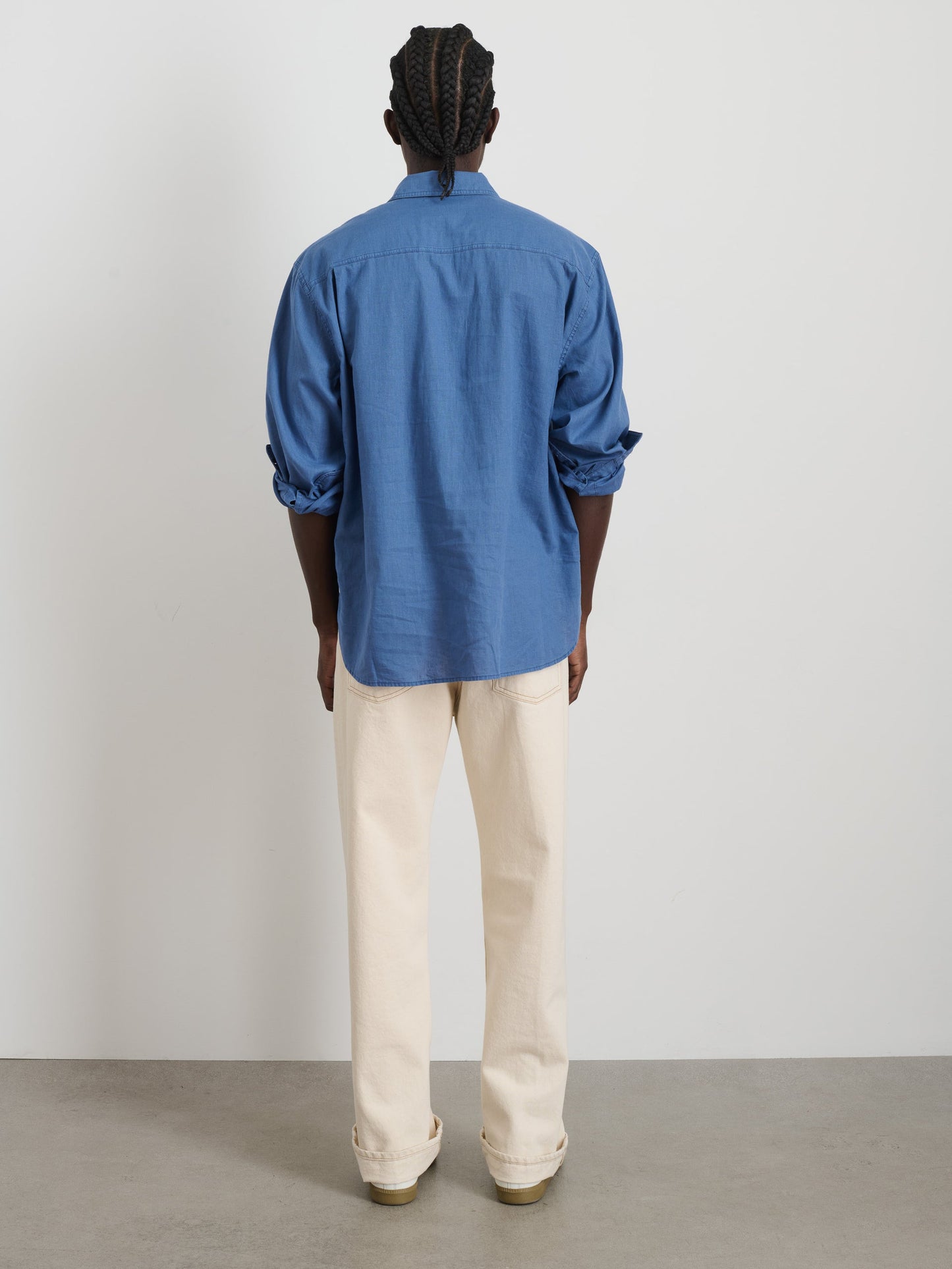 Alex Mill Carter Popover In Cotton Linen Pacific