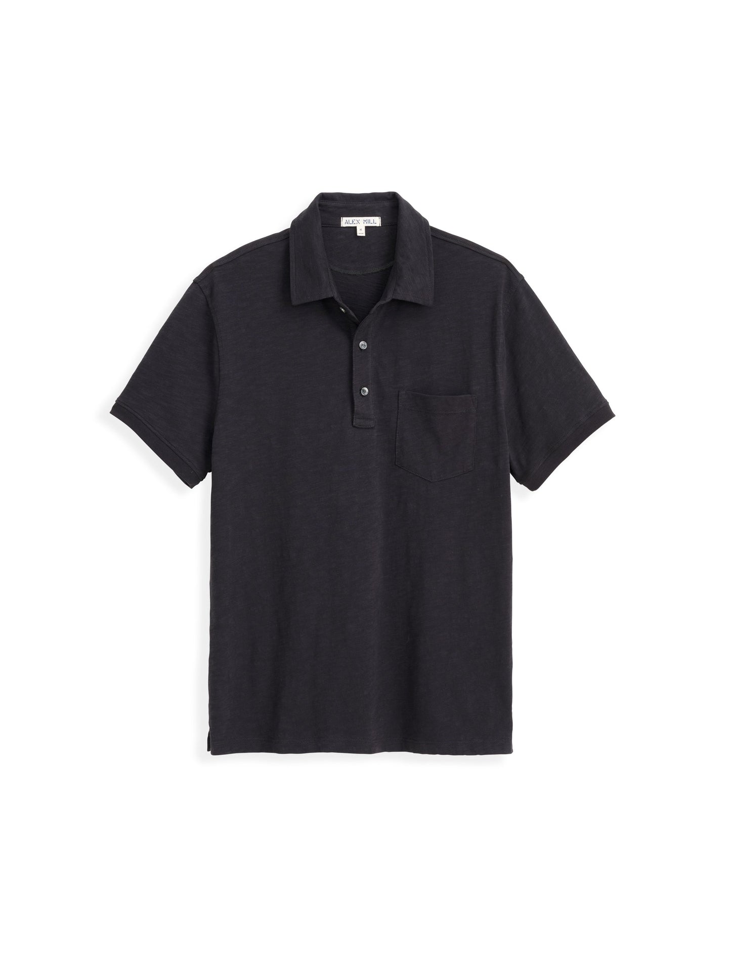 Alex Mill Standard Polo in Slub Cotton Black