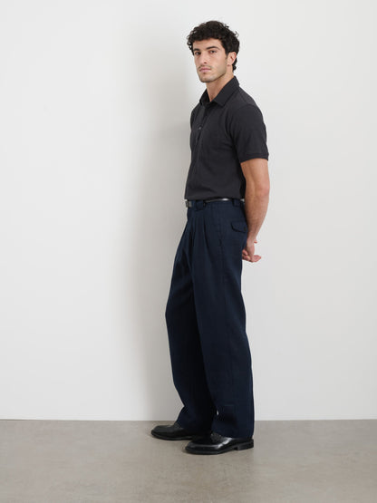 Alex Mill Standard Polo in Slub Cotton Black