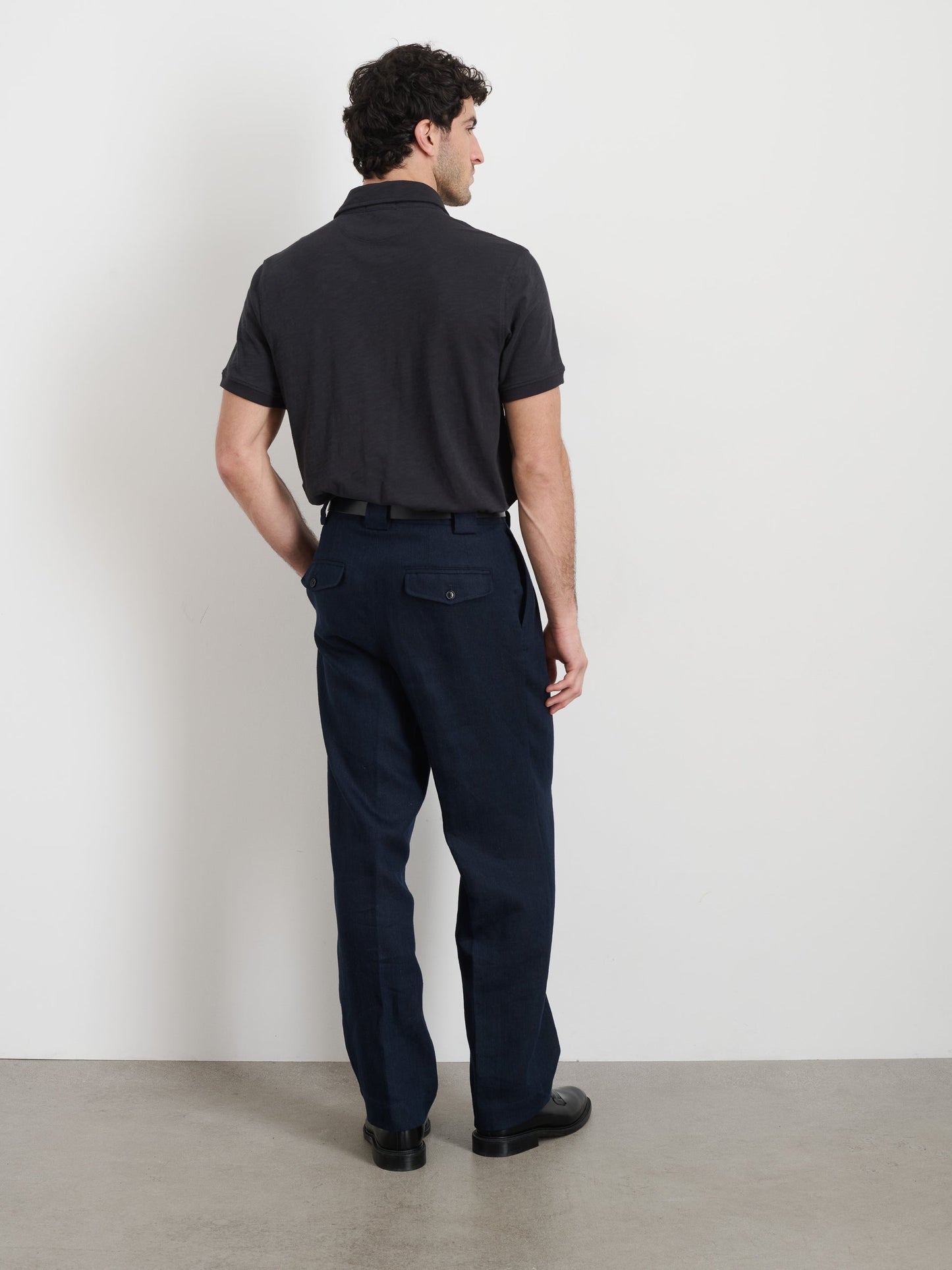 Alex Mill Standard Polo in Slub Cotton Black