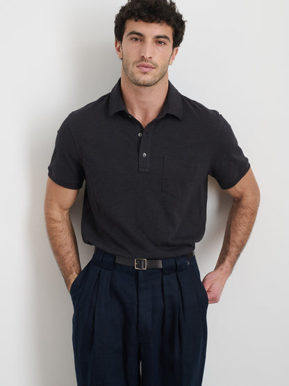 Alex Mill Standard Polo in Slub Cotton Black