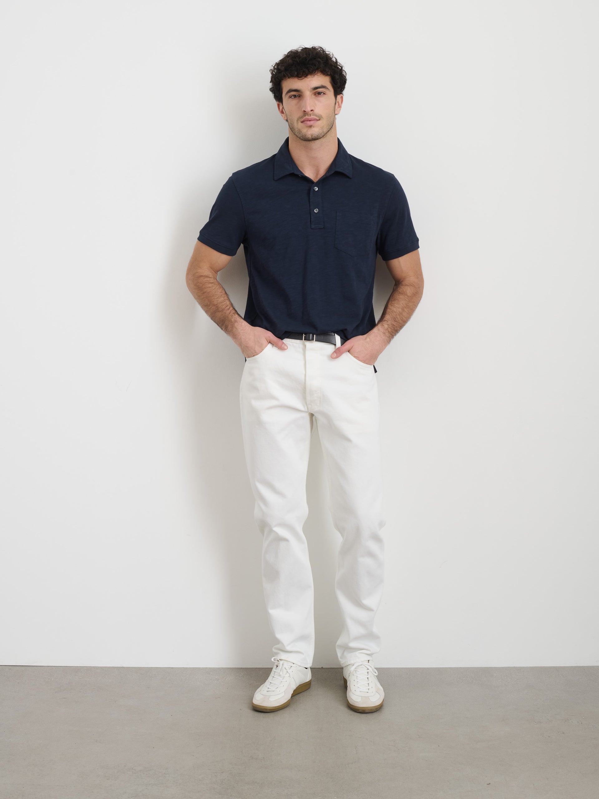 Alex Mill Standard Polo in Slub Cotton Navy