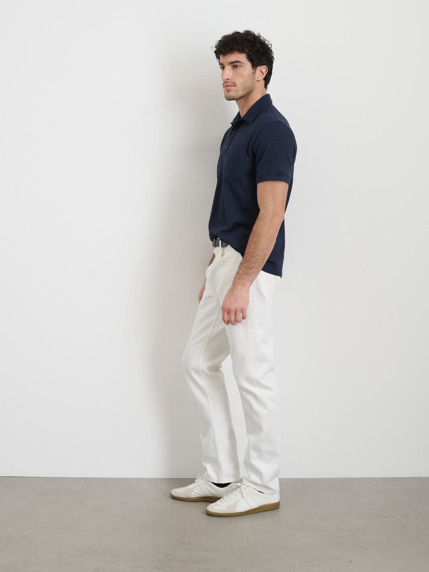 Alex Mill Standard Polo in Slub Cotton Navy
