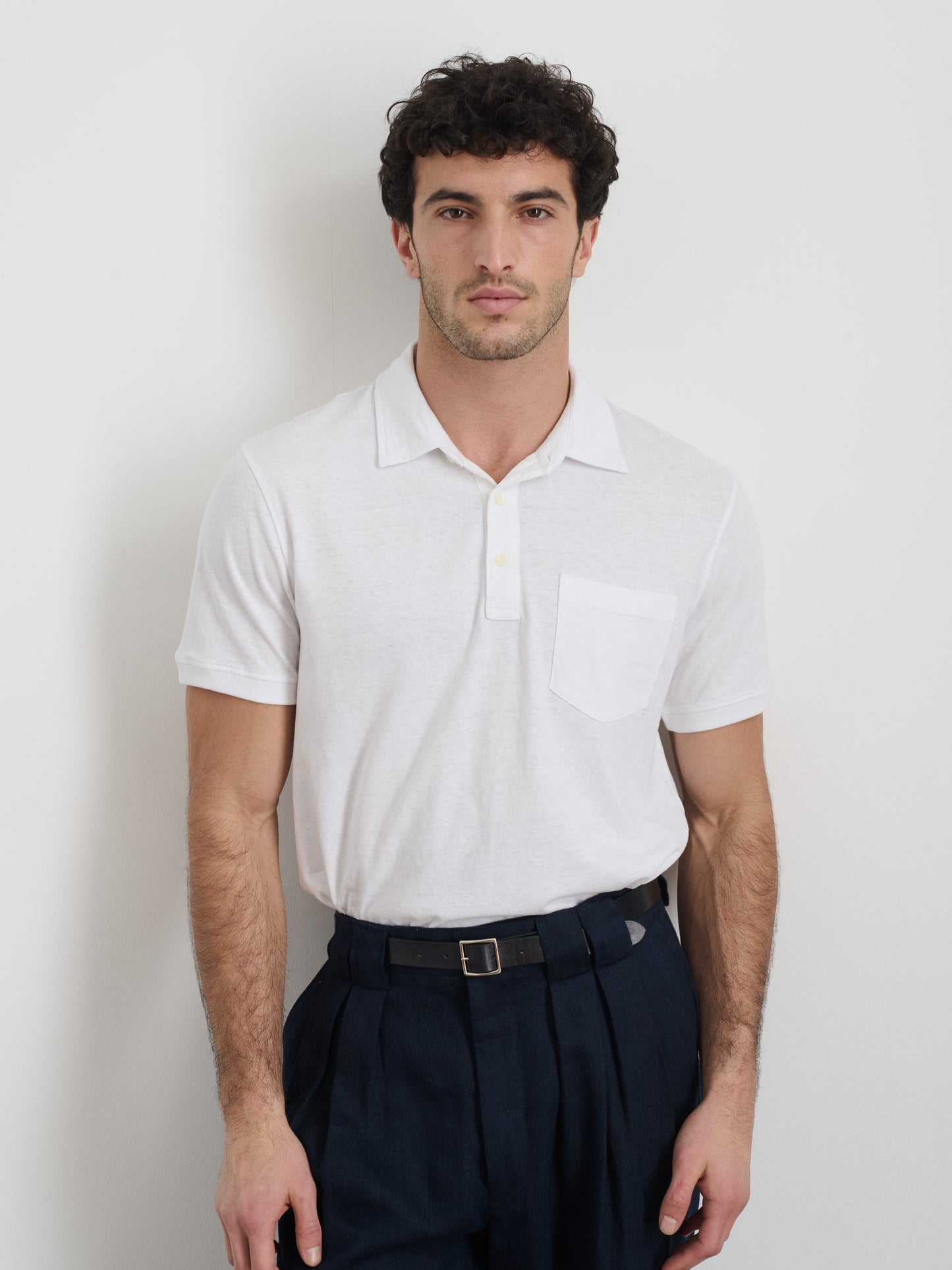 Alex Mill Standard Polo in Slub Cotton White