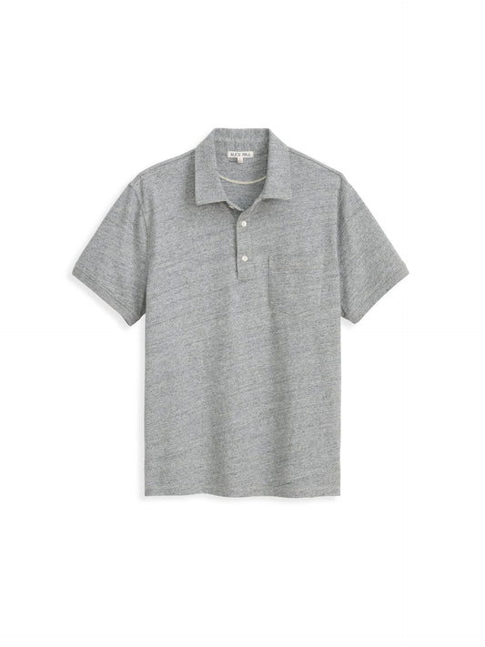 Alex Mill Standard Polo In Slub Cotton Heather Grey