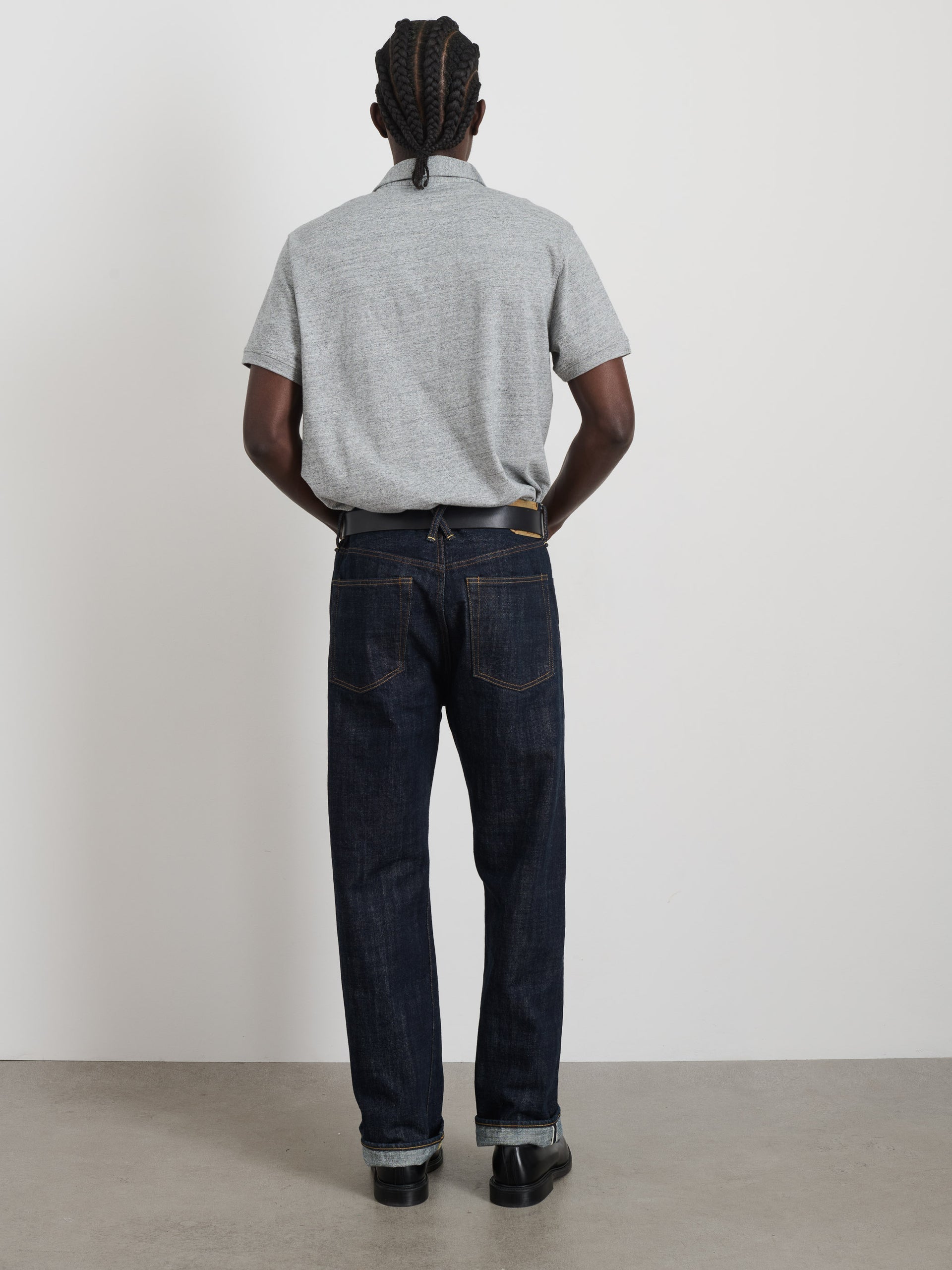 Alex Mill Standard Polo In Slub Cotton Heather Grey