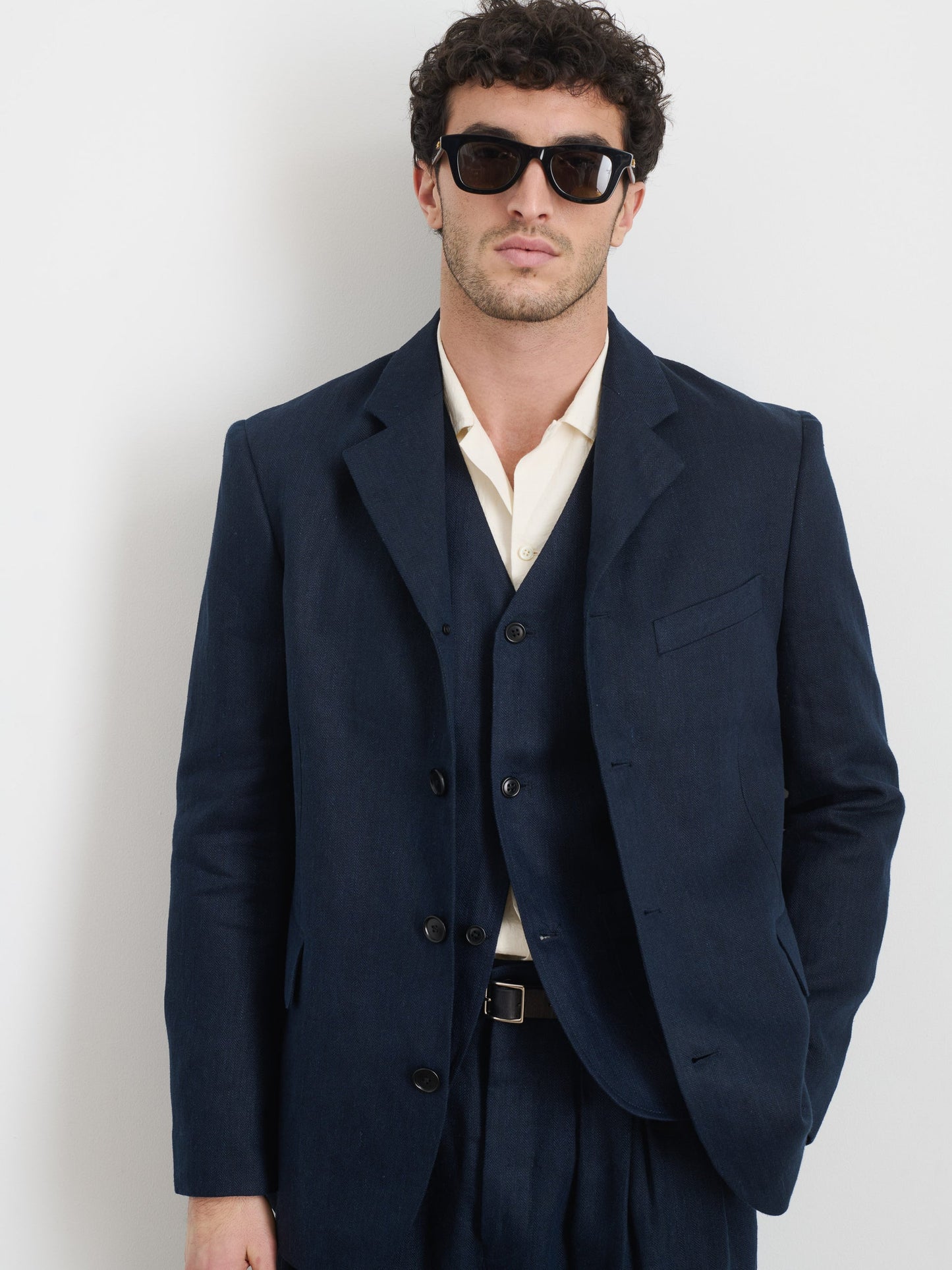 Alex Mill Daniel Four Button Blazer In Linen Herringbone