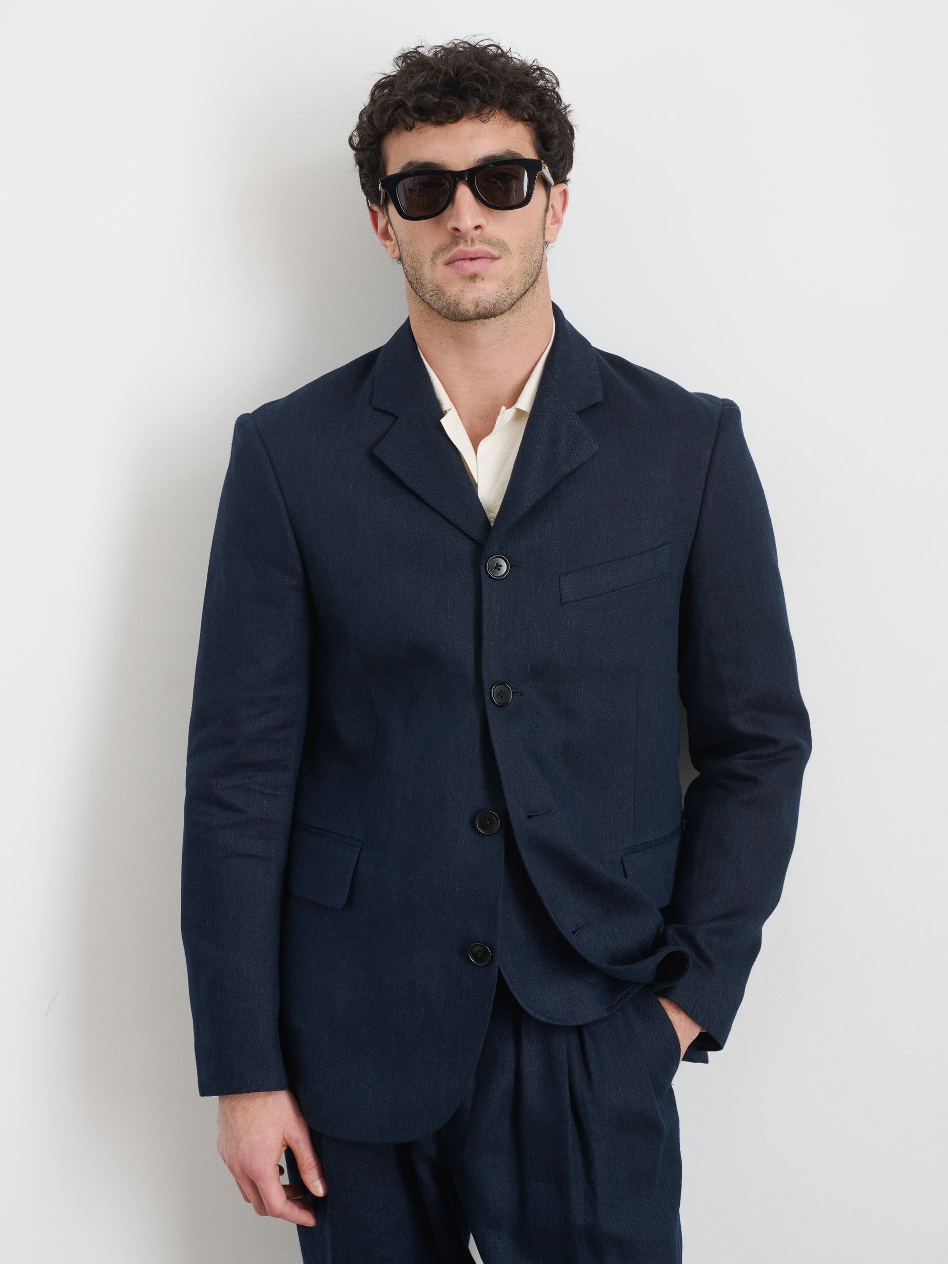 Alex Mill Daniel Four Button Blazer In Linen Herringbone