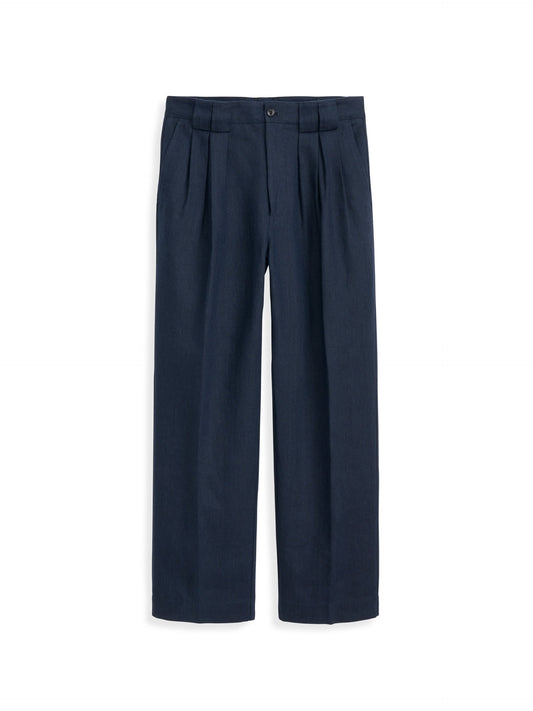 Alex Mill Daniel Pleated Trouser In Linen Herringbone