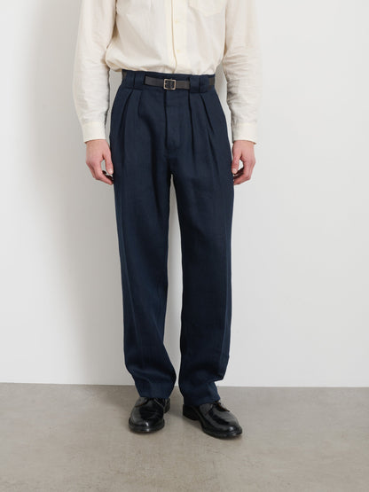 Alex Mill Daniel Pleated Trouser In Linen Herringbone